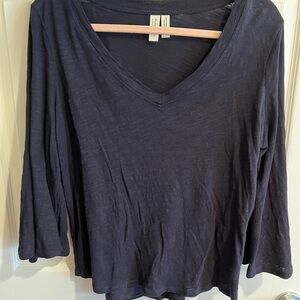 Meadow Rue by Anthropologie | Basic Navy Top w/Bell Sleeves